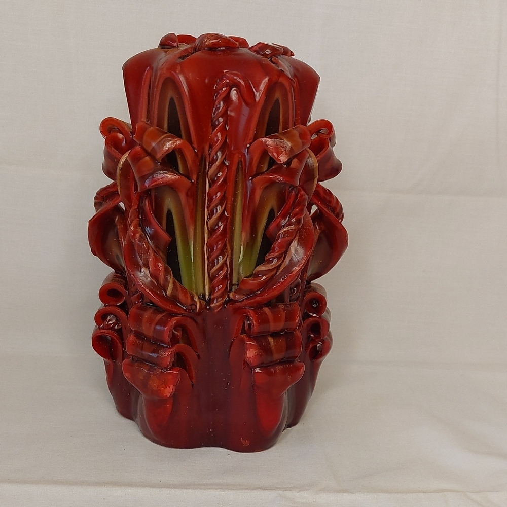 Handcrafted Red and Green Holiday Candle